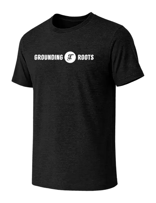 BELLA+CANVAS Black Heather CVC Short Sleeve Tee w/Grounding Roots Logo