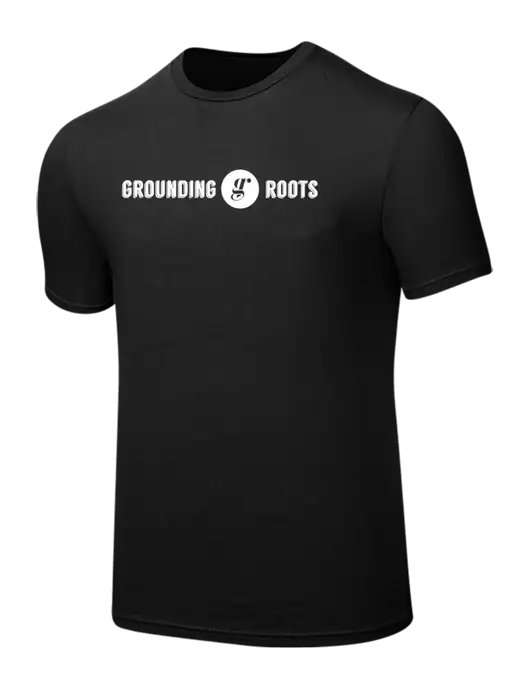 Seriously Soft Black T-Shirt w/Grounding Roots Logo