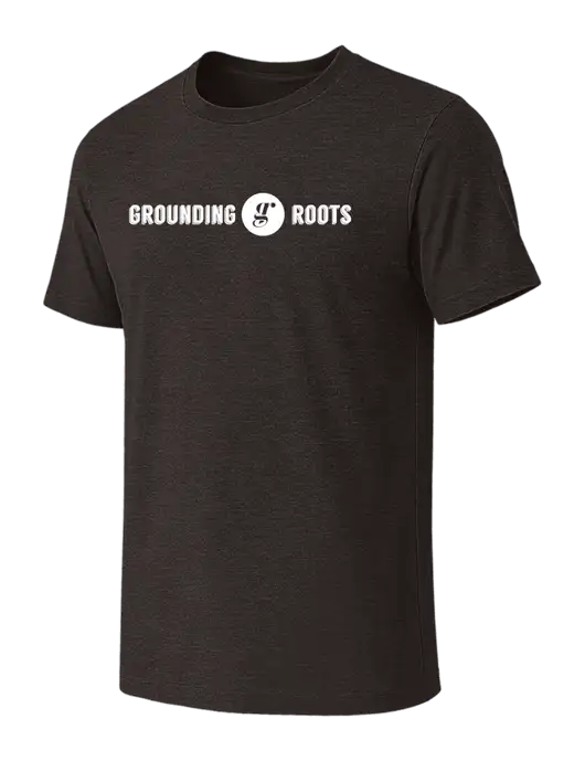 BELLA+CANVAS Dark Grey Heather CVC Short Sleeve Tee w/Grounding Roots Logo