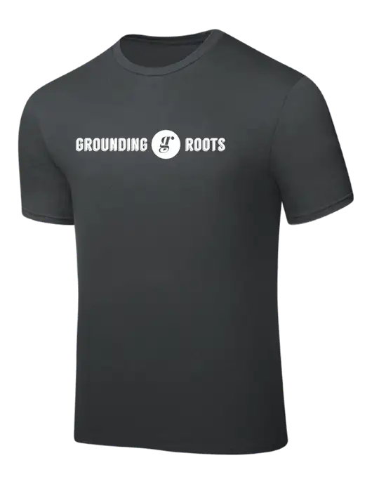 Dark Grey PosiCharge Competitor Tee w/Grounding Roots Logo
