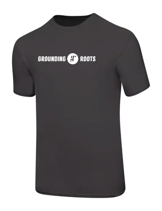 Ring Spun Charcoal 4.5 oz T-Shirt w/Grounding Roots Logo
