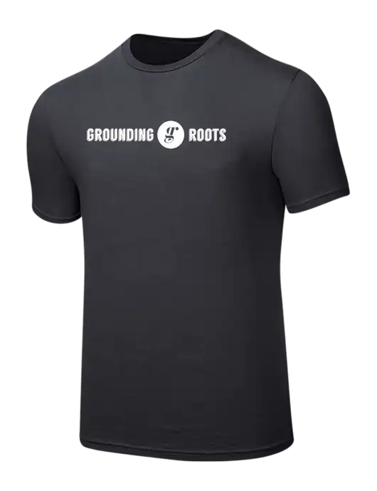 Seriously Soft Charcoal T-Shirt w/Grounding Roots Logo