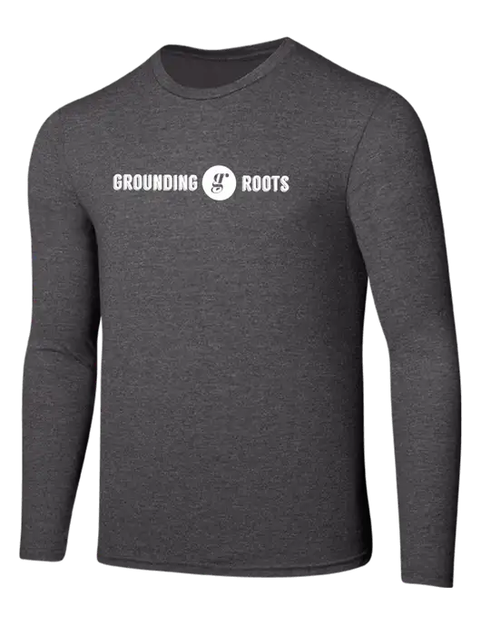 Seriously Soft Heathered Charcoal Long Sleeve T-Shirt w/Grounding Roots Logo