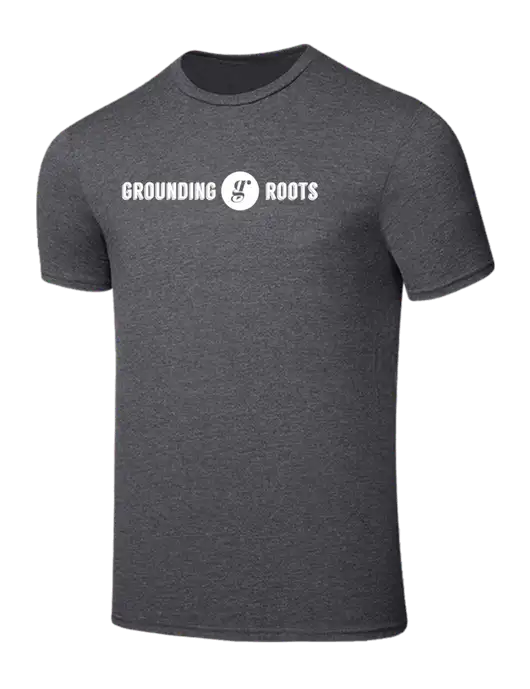Seriously Soft Heathered Charcoal T-Shirt w/Grounding Roots Logo