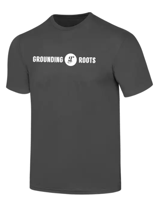 Simply Soft Charcoal 4.5oz  Poly/Combed Ring Spun Cotton T-Shirt w/Grounding Roots Logo