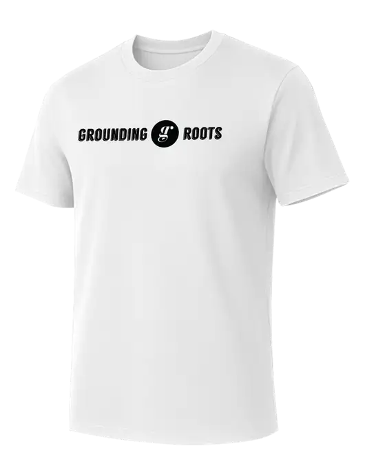 Allmade Bright White Organic Cotton Tee w/Grounding Roots Logo