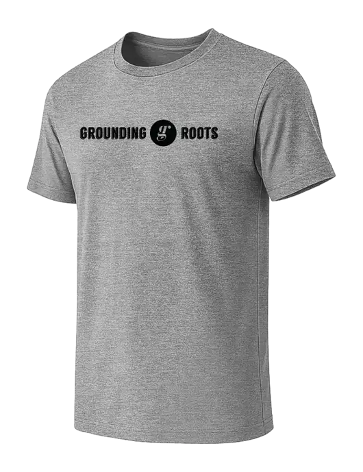 BELLA+CANVAS Heather Grey CVC Short Sleeve Tee w/Grounding Roots Logo
