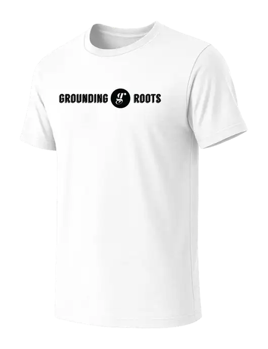 BELLA+CANVAS White Blend CVC Short Sleeve Tee w/Grounding Roots Logo