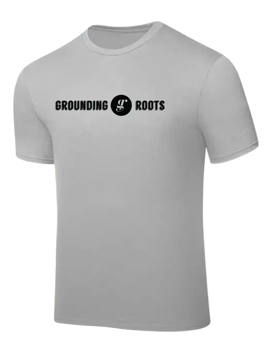 Silver PosiCharge Competitor Tee w/Grounding Roots Logo