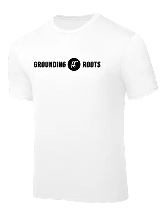 White PosiCharge Competitor Tee w/Grounding Roots Logo