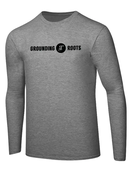 Ring Spun Light Heather Grey 4.5 oz Long Sleeve T-Shirt w/Grounding Roots Logo