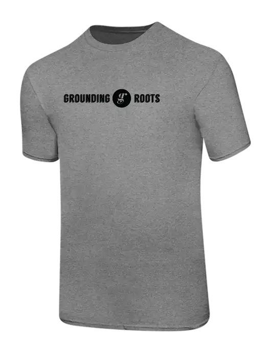 Ring Spun Light Heather Grey 4.5 oz T-Shirt w/Grounding Roots Logo