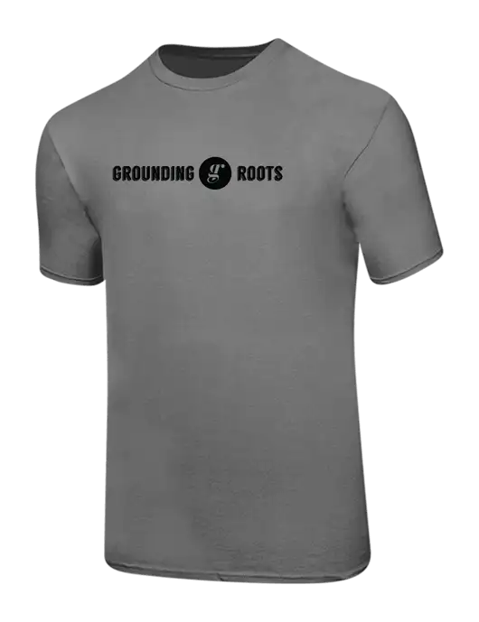 Ring Spun Medium Grey 4.5 oz T-Shirt w/Grounding Roots Logo