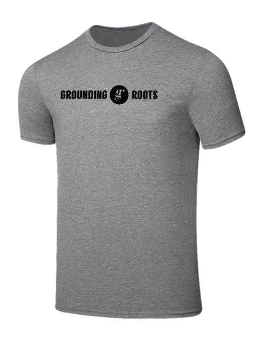 Seriously Soft Grey Frost T-Shirt w/Grounding Roots Logo