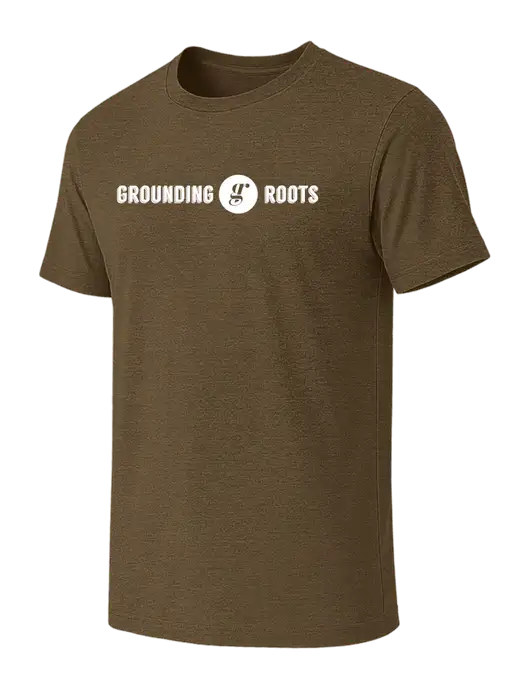 BELLA+CANVAS Heather Olive CVC Short Sleeve Tee w/Grounding Roots Logo