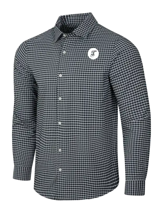 Dark Grey/White City Stretch Shirt w/Grounding Roots Logo