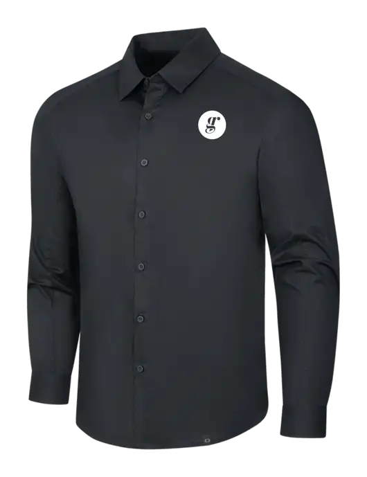 OGIO Black Commuter Woven Shirt w/Grounding Roots Logo