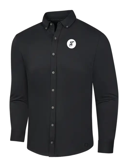 OGIO Blacktop Modern Code Stretch Button-Up Shirt w/Grounding Roots Logo