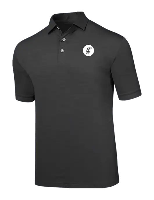 Callaway Black Fashion Tonal Polo w/Grounding Roots Logo