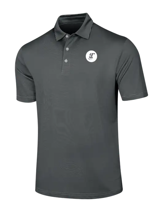Callaway Black Fine Line Stripe Polo w/Grounding Roots Logo