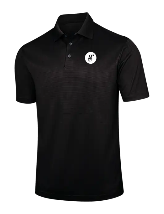 Black Performance Fine Jacquard Polo w/Grounding Roots Logo