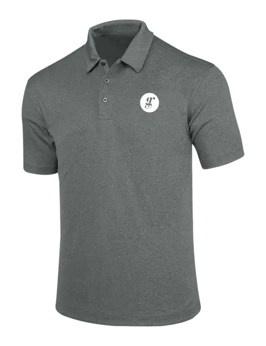Charcoal Trace Heather Polo w/Grounding Roots Logo