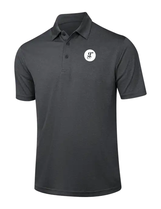 Dark Grey Heather Contender Polo w/Grounding Roots Logo