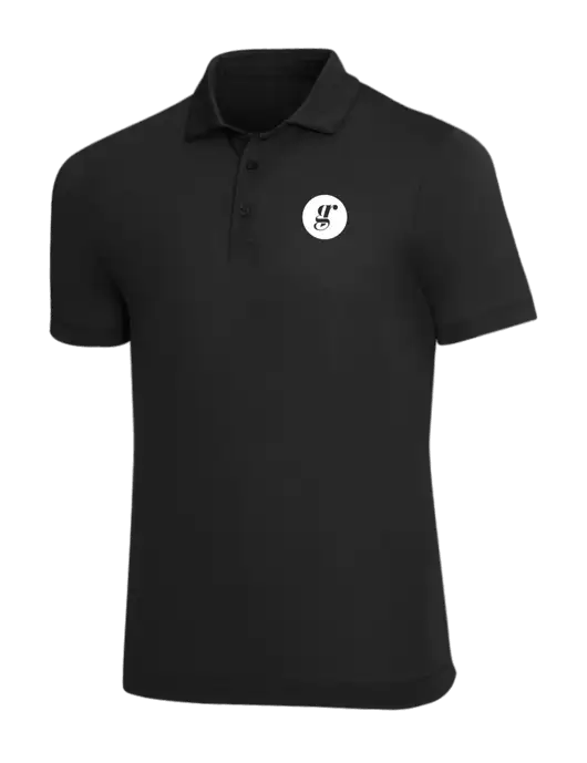 Mercer+Mettle Black Stretch Jersey Polo w/Grounding Roots Logo