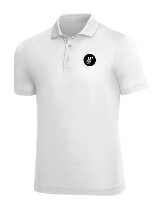 Mercer+Mettle White Stretch Jersey Polo w/Grounding Roots Logo