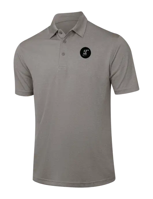 Medium Grey Heather Contender Polo w/Grounding Roots Logo