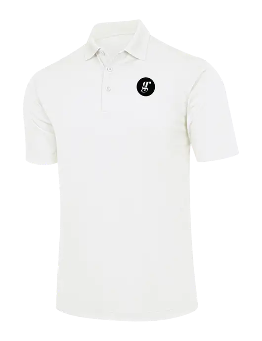 White Micropique Sport-Wick Polo w/Grounding Roots Logo