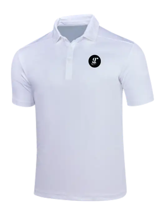 White Posi-UV Pro Polo w/Grounding Roots Logo