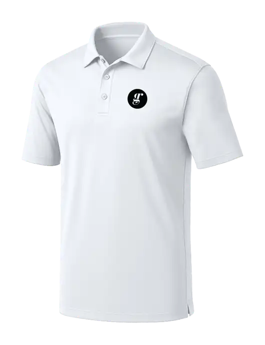 White Silk Touch Performance Polo w/Grounding Roots Logo