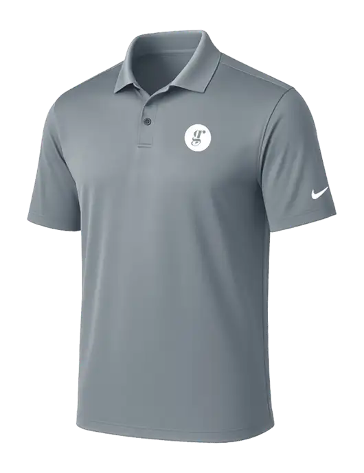 NIKE Medium Grey Victory Solid Polo w/Grounding Roots Logo