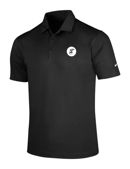 NIKE Black Dri-Fit Vertical Mesh Polo w/Grounding Roots Logo