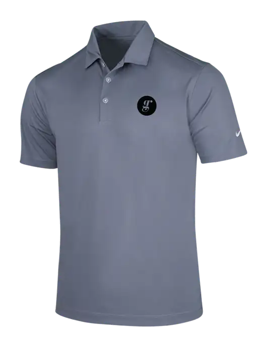 NIKE Medium Grey Dri-Fit Vertical Mesh Polo w/Grounding Roots Logo