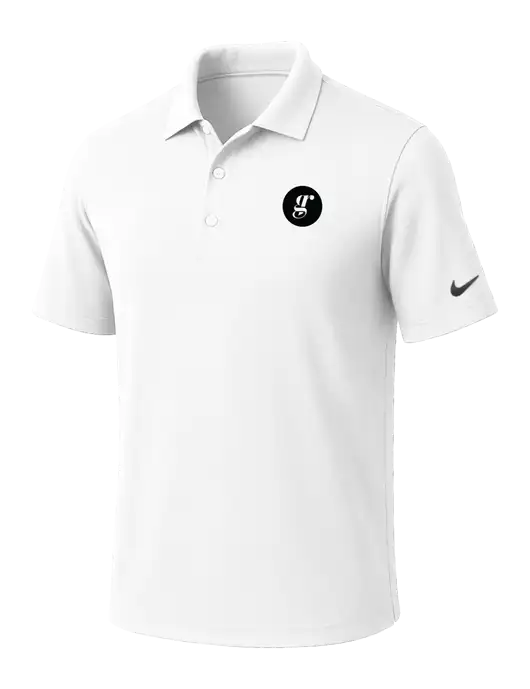 NIKE White Dri-Fit Micro Pique Polo w/Grounding Roots Logo