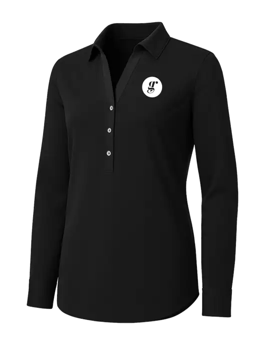 Womens Black City Stretch Shirt w/Grounding Roots Logo