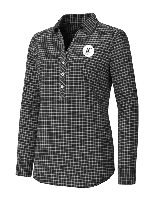 Womens Dark Grey/White City Stretch Shirt w/Grounding Roots Logo