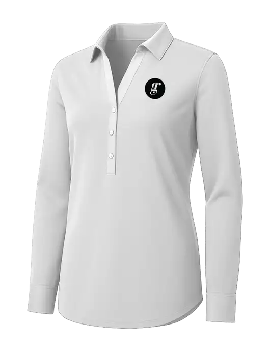 Womens White City Stretch Shirt w/Grounding Roots Logo