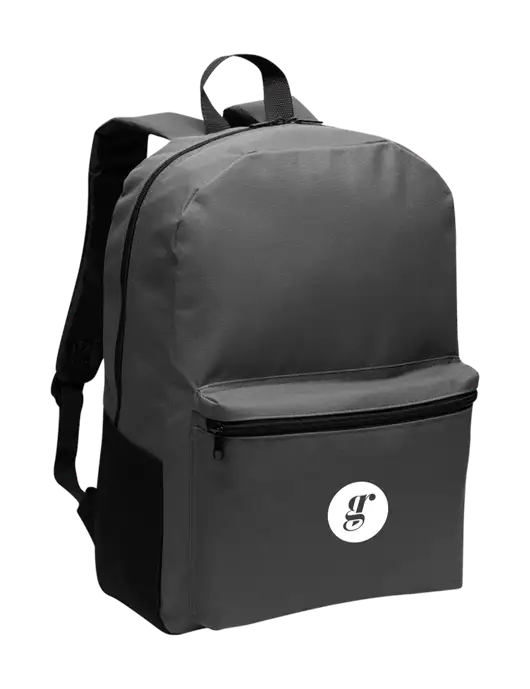 Casual Dark Charcoal Lightweight Laptop Backpack w/Grounding Roots Logo