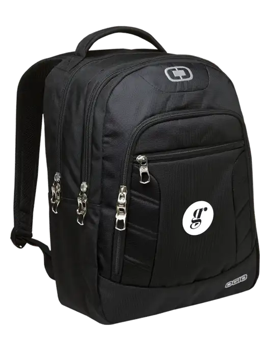 OGIO Black/Silver Colton Laptop Backpack
 w/Grounding Roots Logo