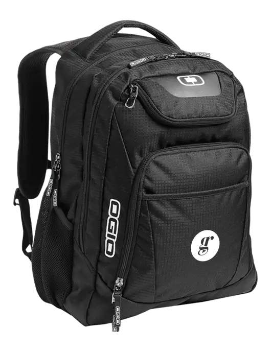 OGIO Black/Silver Excelsior Laptop Backpack w/Grounding Roots Logo