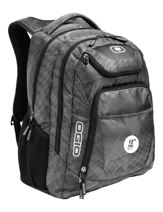 OGIO Race Day Silver Excelsior Laptop Backpack w/Grounding Roots Logo